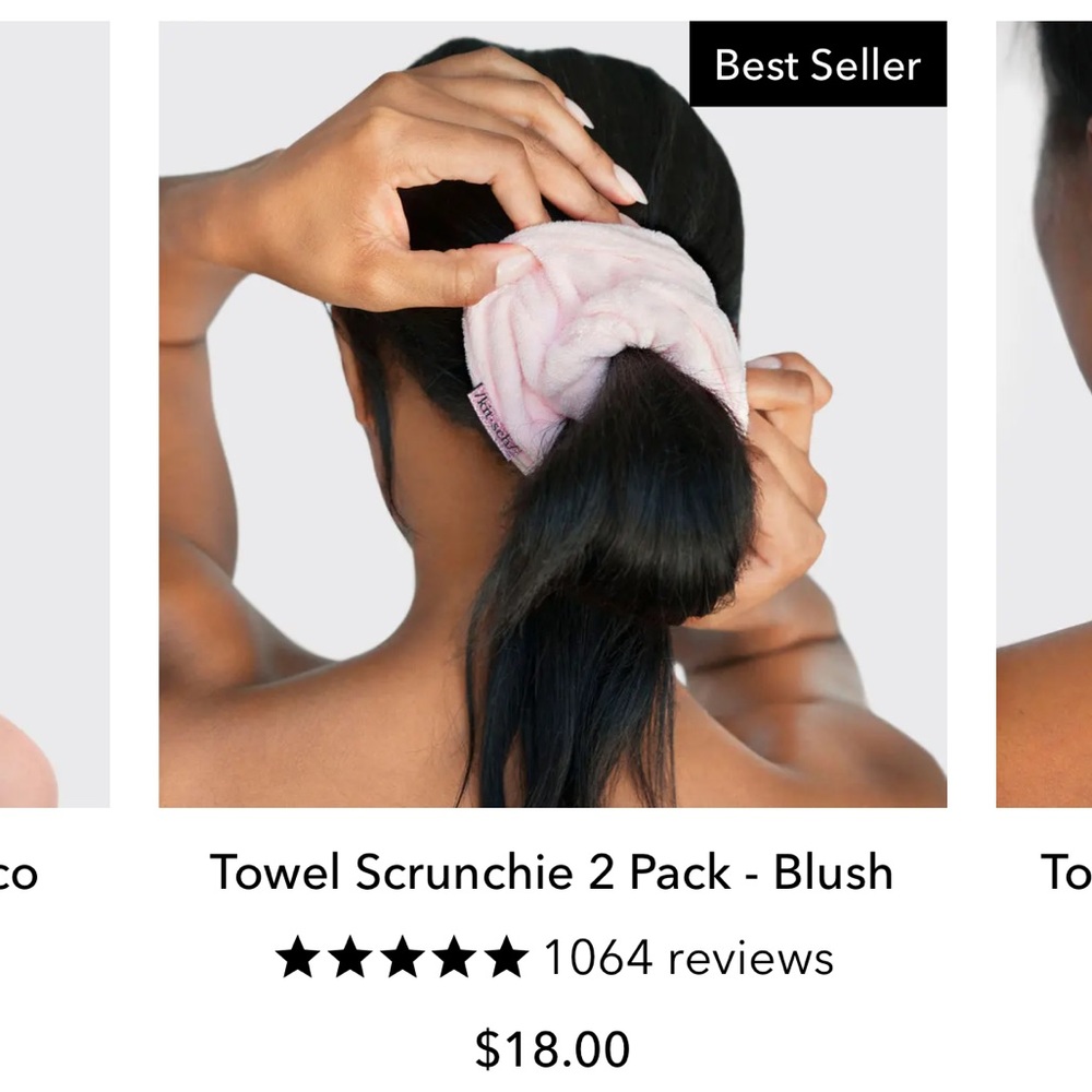 NWT kitsch 2pk towel scrunchies-blush - Picture 5 of 5